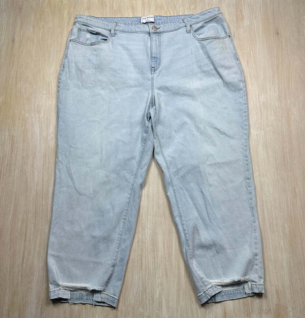 Lane Bryant Flex Magic Signature Fit Acid Wash Mid Rise Straight Ankle Jeans 24